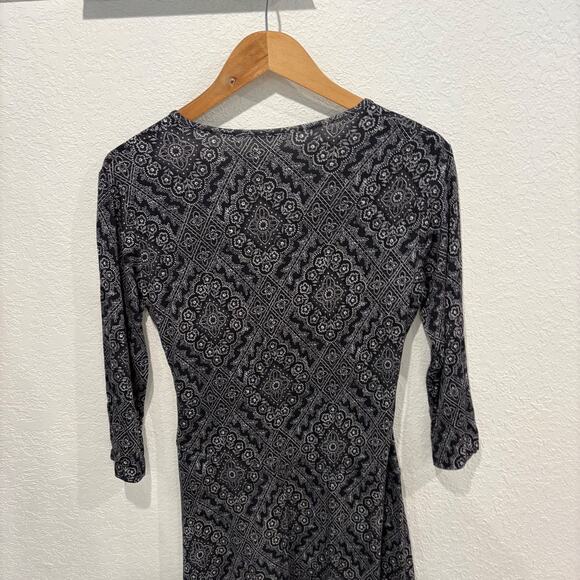 Garnet Hill Brianna Surplice Knit Dress Women's Medium A-Line V-neck - Picture 4 of 7